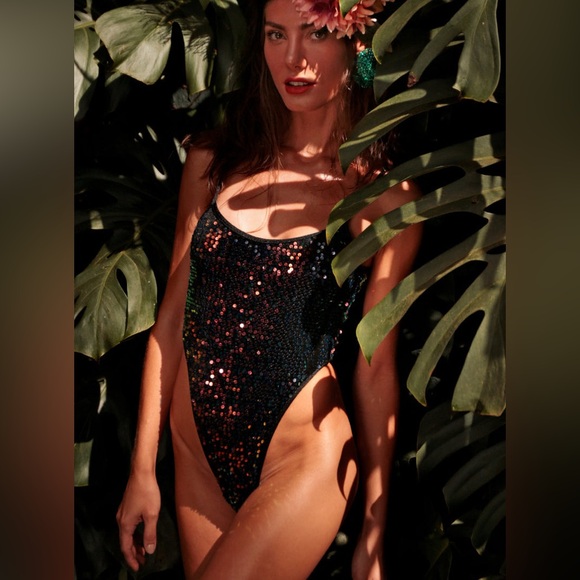 ROLLING KI BODYSUIT - RAINBOW SEQUIN size S - Picture 1 of 4